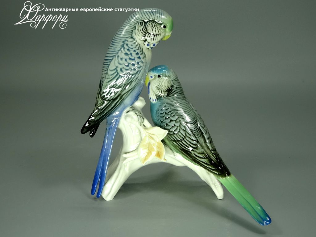 Купить фарфоровые статуэтки KARL ENS, Пара волнистых попугаев, Германия